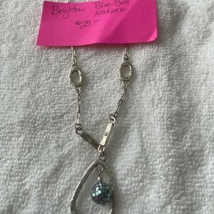 Brighton necklace. Blue Ball.  16”